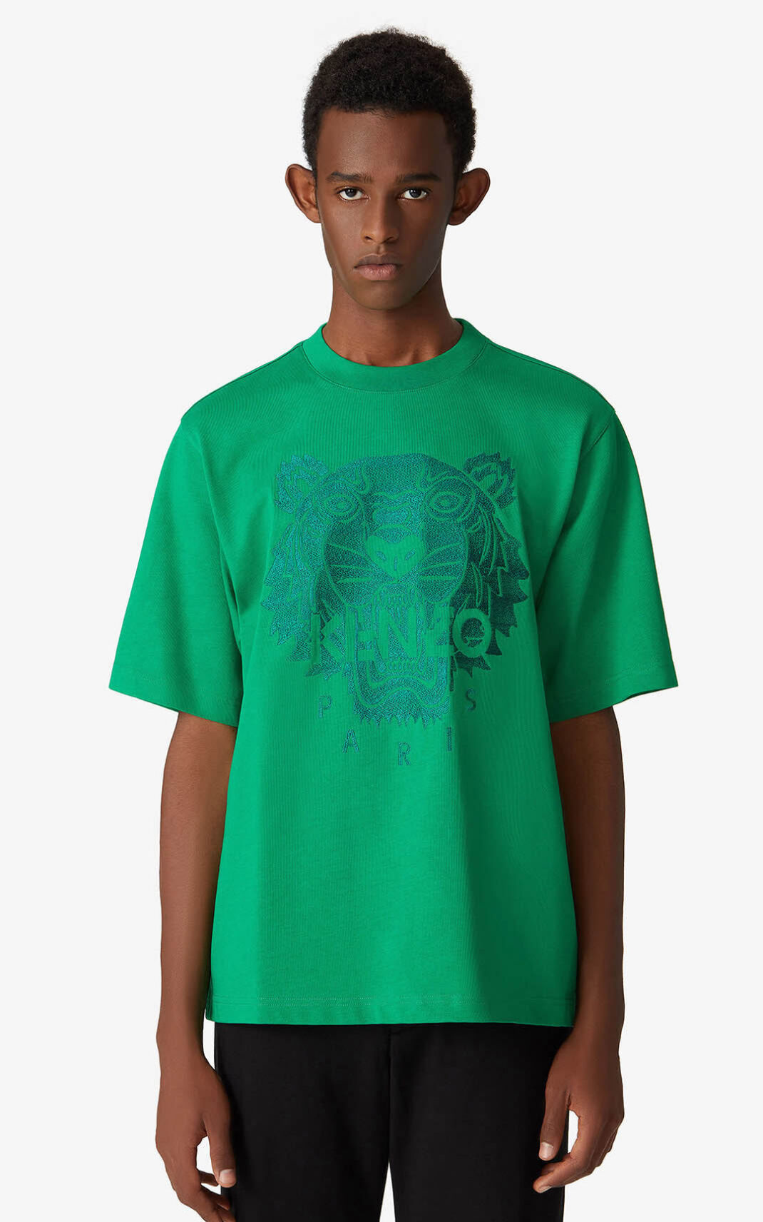 T Shirt Kenzo Homme Oversize Tiger Vert XNYCT-3594